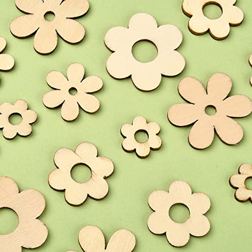 UR URLIFEHALL 100 Pcs Plum Bossom Wood Cutouts Ornaments Unfinished Laser Cut Flower Wooden Paint Crafts for Scrapbooking Crafts Homemade Gifts UR URLIFEHALL