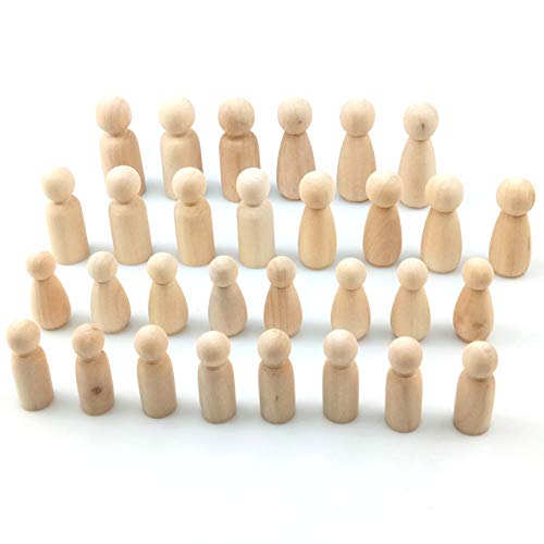 alfyng 20Pcs Unfinished Blank Wooden Peg Dolls, Angel Peg Dolls, DIY  Natural Wooden Doll Bodies for Arts and Crafts Children Graffiti Drawing  Tool (20