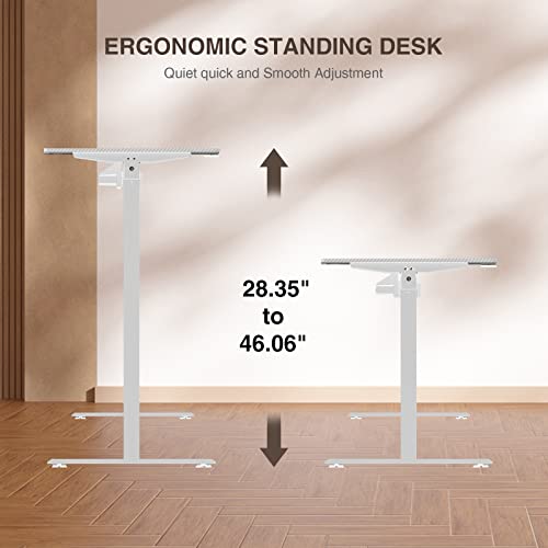 LCVXYERQ 55x24inch Adjustable Desk Electric Standing Desk Sit Stand up Desk Height Adjustable Home Office Workstation Memory Preset with Splice Table - WoodArtSupply