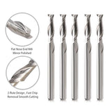 CNC Router Bits 1/8" Shank CNC Bit End Mill 1/16" Cutting Dia Flat Nose Carbide Endmill Two Flute Spiral Upcut Milling Cutter Tool Set for Wood PVC HOZLY