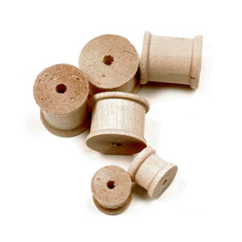 Creativity Street 3654 Wood Craft Spool Assortment, 1" - 3" (Pack of 144), Natural Wood Creativity Street