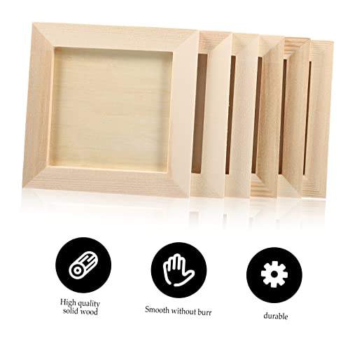 KALLORY 12 Pcs Clay Picture Frame 3d Wood Diy Photo Wallet Size Picture Frames Natural Clay Unfinished Picture Frames Bulk Picture Frames Farmhouse KALLORY