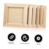 KALLORY 12 Pcs Clay Picture Frame 3d Wood Diy Photo Wallet Size Picture Frames Natural Clay Unfinished Picture Frames Bulk Picture Frames Farmhouse KALLORY