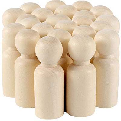 KOHAND 150 Pack Unfinished Wooden Peg Dolls, Natural Wooden Peg Doll Body, Wooden Peg Doll People for DIY Crafts, Wedding,Home Party Decoration