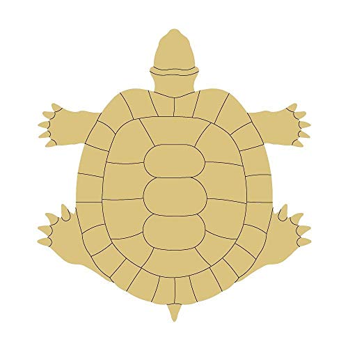 Turtle Design by Lines Cutout Unfinished Wood Winter Coloring Book Door Hanger MDF Shape Canvas Style 4 Art 1 (12") Diverse Woodworking
