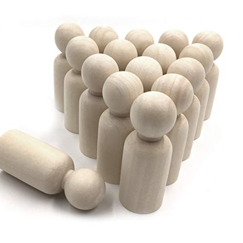 NUOBESTY Natural Unfinished Wooden Peg Doll Bodies Family Member Great for Arts and Crafts 20 Pcs NUOBESTY