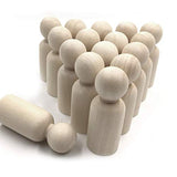 NUOBESTY Natural Unfinished Wooden Peg Doll Bodies Family Member Great for Arts and Crafts 20 Pcs NUOBESTY