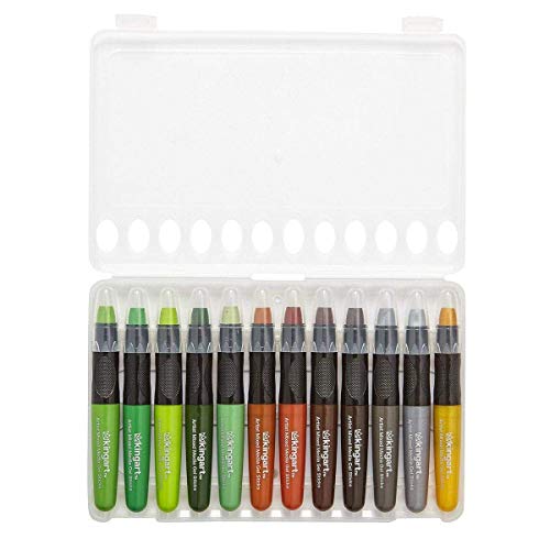  KINGART 580-24 GEL STICK Set, Artist Pigment Crayons, 24 Unique  Colors, Water Soluble, Creamy, and Odorless, Use on Paper, Wood, Canvas and  more