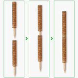 Augshy Moss Pole, 27 Inch Moss Poles - 2Pcs 17 Inch Plant Stakes Moss Sticks for Monstera Indoor Creepers Plant Support Extension Climbing Plants Augshy