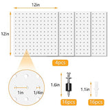 BELLO YON 4Pcs Pegboard, Peg Board, Pegboard Wall Organizer Panels Accessories, Mount Display Pegboard Kits, Metal Pegboard for Walls Garage Craft BELLO YON