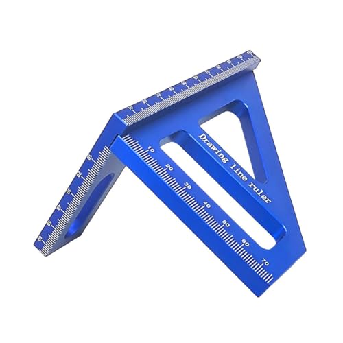 3D Multi-Angle Measuring Ruler 45/90 Degree Woodworking Angle Ruler Miter Triangle Ruler Scriber Angle Measuring Tool for Engineer Carpenter Blue