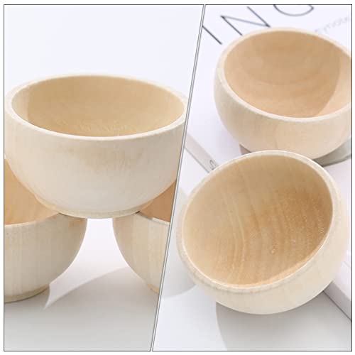 ARTIBETTER Unfinished Wood Bowl Tiny: 4pcs Mini Wooden Bowls Unpainted Miniature Bowls for DIY Painting Art Crafts Projects Staining Decor