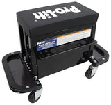 Pro-Lift Mechanic Roller Seat with Tool Box - 3-Drawer Rolling Tool Chest Stool with Padded Seat Cushion for Garage Creeper – 400 Lbs Capacity Pro-LifT