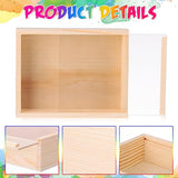 Thyle 12 Pcs Unfinished Wood Boxes, 6.3 x 4.9 x 1.8 Inch Small Wooden Box with Lid Wood Craft Box Small Rectangle Wooden Crates for DIY Birthday Thyle