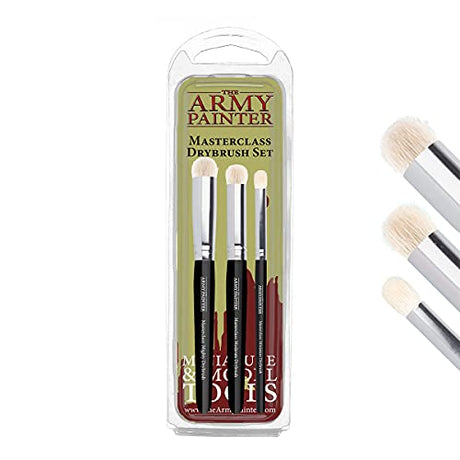 The Army Painter Masterclass: Drybrush Set - Hobby Detail Paint Brush Set - Acrylic Paint Brushes in 3 Sizes for Advanced & Professional Art for The Army Painter