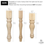 La Vane 29x3.5x3.5inch Chunky Farmhouse Table Legs, Set of 4 Unfinished Rubber Wood Replacement Table Legs for Bench Coffee Table Dining Table La Vane
