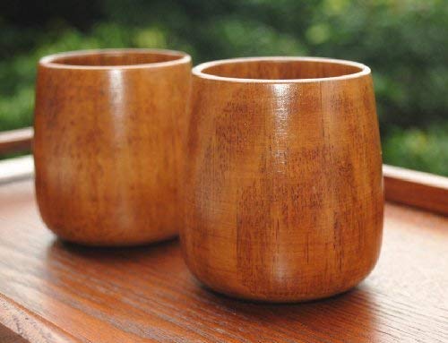 K JINGKELAI Wooden Tea Cups Top Grade Natural Solid Wood Tea Cup 4 Pack,Wooden Teacups Coffee Mug Wine Mug for drinking Tea Coffee Wine Beer Hot - WoodArtSupply