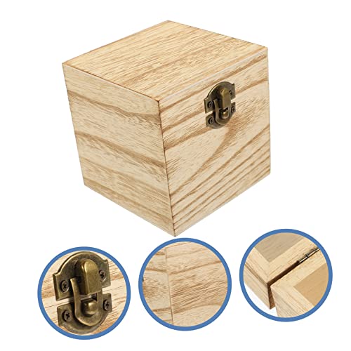 NOLITOY 4pcs Box Wooden Gift Box Unfinished Unpainted Chest Wooden Storage Chest Wood Trinket Containers Snack Food Gifts Storage Bins Jewelry Wood NOLITOY