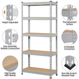 Topeakmart 5-Tier Utility Shelves, Metal Storage Shelves Garage Shelving Unit Adjustable Garage Storage Shelves Storage Racks Heavy Duty Shed Topeakmart