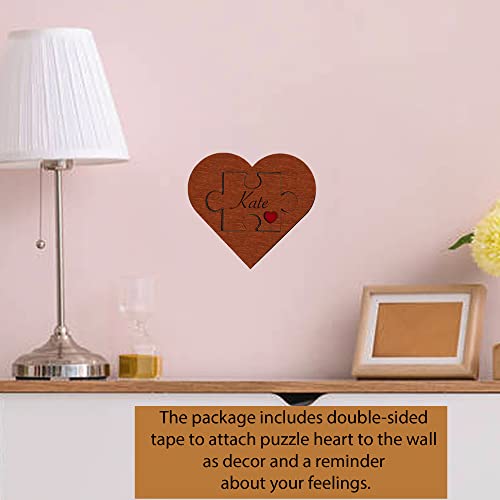 Personalized Romantic Gifts for Her - Custom Valentines Gifts for Him Engraved, Unique Valentine Puzzle Card, Wooden Heart Shaped Plaque, 5 Year Wood Top obsession