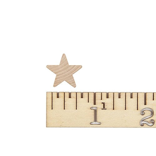 Wood Star ¾”,Small Star, Natural Unfinished Wooden Star Cutout Shape (3/4 Inch) - Bag of 500