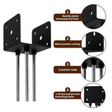 Wpbhk 4Pcs Concrete Post Anchor U Shape Fence Post Holder 4x4 Post Base Holder Ground Spike, Pergola Brackets Deck Post Base Wpbhk