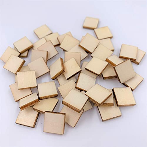 NUO RUI Stud Earring Wood Squares 1/2" (12mm) Laser Cut Jewelry Blanks 50 Pieces NUO RUI