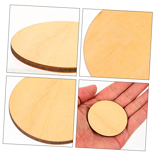 COHEALI 100Pcs Wooden Cutout Wood Circles with Holes Graffiti Chips Blank Decorate Wooden Wood Carving Hollow Out Wafer Crafts Wood Round Wood COHEALI