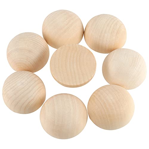 SEHOI 50 PCS 2 Inch Half Wooden Balls, Unfinished Split Wood Balls, Natural Half Wooden Balls for Crafts, Ornaments, DIY Projects SEHOI