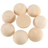 SEHOI 50 PCS 2 Inch Half Wooden Balls, Unfinished Split Wood Balls, Natural Half Wooden Balls for Crafts, Ornaments, DIY Projects SEHOI
