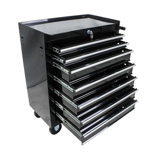 7 Drawer Rolling Tool Chest,Tool Cabinet on Wheels with Locking System,Rolling Tool Box Organizer Tool Case,Multifunctional Tool Cart Mechanic Tool - WoodArtSupply