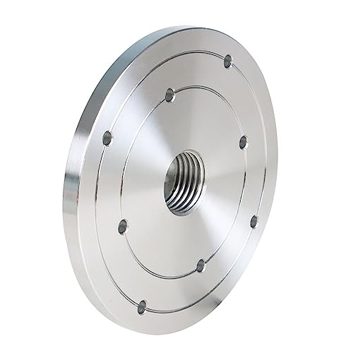 findmall 6 Inch Steel Wood Lathe Face Plate 1-1/4 Inch x 8TPI Threaded with Locking Set Screw to Secure on Spindle for Wood Lathe Turning Reversing findmall