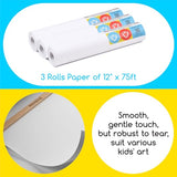 MEEDEN Kids Tabletop Paper Roll Dispenser, Solid Beech Wood with 3 Paper Rolls (12" x 75ft), Portable Art Painting Easel for Kids to Entertain, MEEDEN