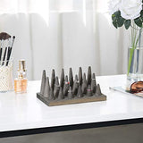 MyGift Vintage Gray Wood Ring Holder for Jewelry Tray, 18-Cone Organizer Peg Board Hand Ring Holder MyGift
