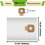 WHI-GN Replacement for BOSCH Bags, VB090F Fleece Filter Bags, compatible with BOSCH 9 Gallon Dust Extractors VAC090 (6 Pack) WHI-GN