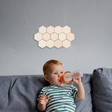 MAGICLULU 100pcs 25MM Unfinished Hexagon Wood Slices Wooden Unpainted Hexagon Blocks Blank Hexagon Wood Cutouts for DIY Crafts Home Decoration MAGICLULU