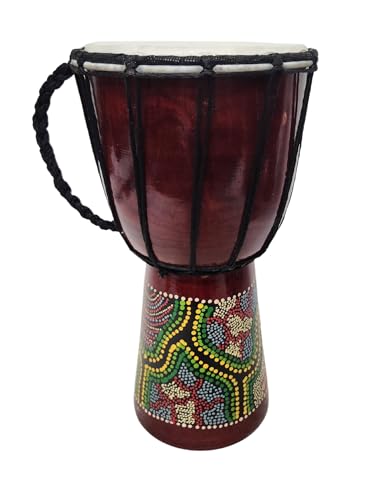 DJEMBE DRUM BONGO CONGO 12" HAND CARVED AFRICAN ABORIGINAL WOOD HAND PAINTED IMPORTER DIRECT TO YOU BEST PRICE FOR THE QUALITY - WoodArtSupply