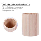 HEALLILY 2pcs Unfinished Wooden Pencil Holder Solid Wood Desk Pen Cup Pot Stationery Organizer for Home Office 8x8cm HEALLILY