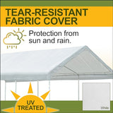 Carport 12’x20’ Portable Steel Frame Garage, Heavy Duty Waterproof UV Canopy Cover, Includes Complete Enclosure Kit with Sidewalls and NEW YARD