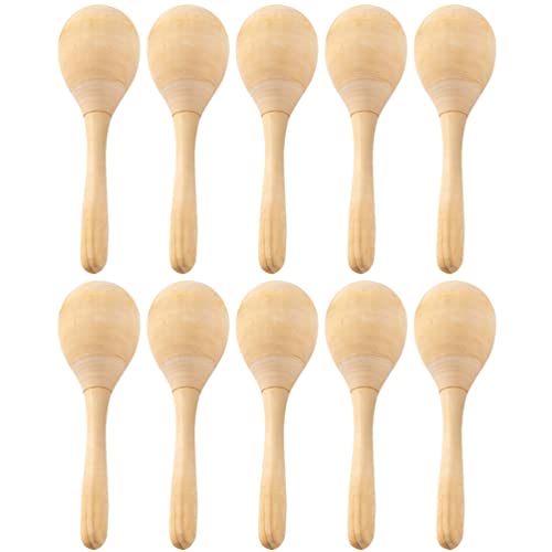 SUPVOX 8 Pcs DIY Wood Maracas Unfinished Hand Painted Maracas Party Favors Mini Wooden Fiesta Maracas for Kids Painting Craft Mexican Fiesta Birthday SUPVOX