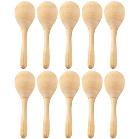 SUPVOX 8 Pcs DIY Wood Maracas Unfinished Hand Painted Maracas Party Favors Mini Wooden Fiesta Maracas for Kids Painting Craft Mexican Fiesta Birthday SUPVOX