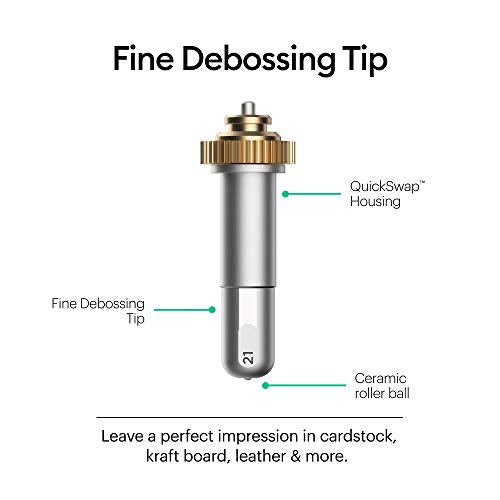 Cricut Fine Debossing Tip + QuickSwap Housing, Tip with Rolling Debossing Ball, Deboss Designs on Thick Foil, Cardstock & More, For Personalized Cricut