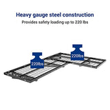 FLEXIMOUNTS 2-Pack 2x4ft Corner Wall Shelving Garage Storage Rack, 24-inch-by-48-inch Floating Shelves, Black FLEXIMOUNTS