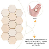MAGICLULU 100pcs 25MM Unfinished Hexagon Wood Slices Wooden Unpainted Hexagon Blocks Blank Hexagon Wood Cutouts for DIY Crafts Home Decoration MAGICLULU