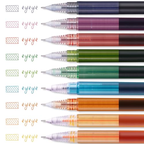 EYEYE 15 Pcs Rollerball Pens Ink Fine Tip Pens，Multicolored 15 Colors Quick Drying 0.5mm Extra Fine Point Liquid Ink RollerBall Pens Fine Point, - WoodArtSupply