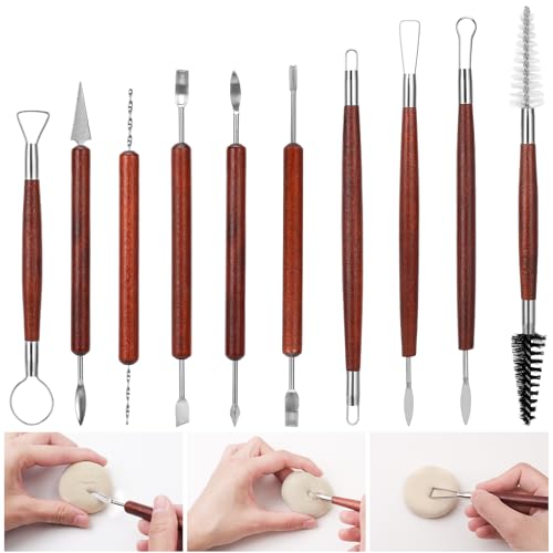 Blisstime Pottery Tools 42PCS Ceramic Tools, Pottery Tool Kit with Portable Case, Polymer Clay Tools Sculpting, Ceramics Tool Kit Clay Tool Set Blisstime