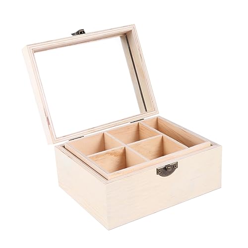 LIFKOME 3 pcs wooden jewelry box handmade jewelry box hand jewelry wood crafts unfinished wood treasure chest unfinished drawer case Wooden Dresser - WoodArtSupply