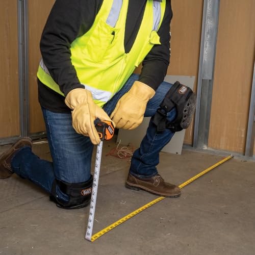 Klein Tools 9516 Tape Measure, 16-Foot Compact Double-Hook Imperial Measuring Tape with Finger Brake, Nylon Blade, Easy to Read Bold Lines Klein Tools