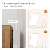 WAMPAT Sideboard Buffet Cabinets, 70.8" Wood Coffee Bar Cabinet with 4 Doors, Set of 2 Kitchen Storage Cabinets with 6 Compartments, Modern Credenza WAMPAT