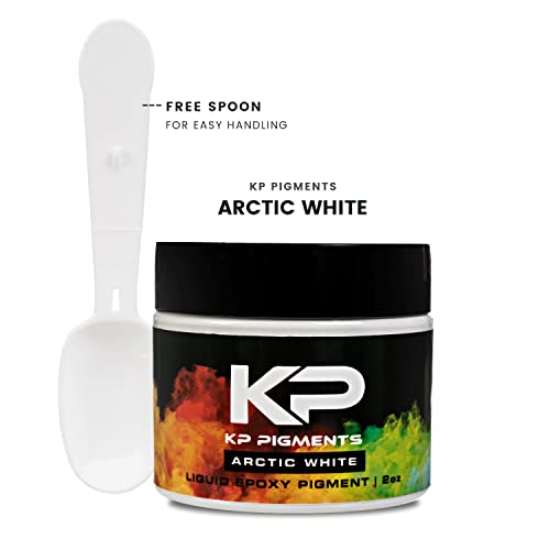 KP Pigments Epoxy Pigment, Epoxy Resin Tint with Spoon for Arts and Crafts, Jewelry, and Cups (Arctic White) KP Pigments